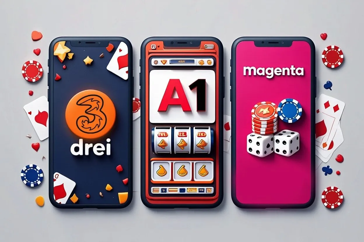 A1, Magenta und Drei Mobilfunkanbieter Einzahlung mit A1, Magenta und Drei